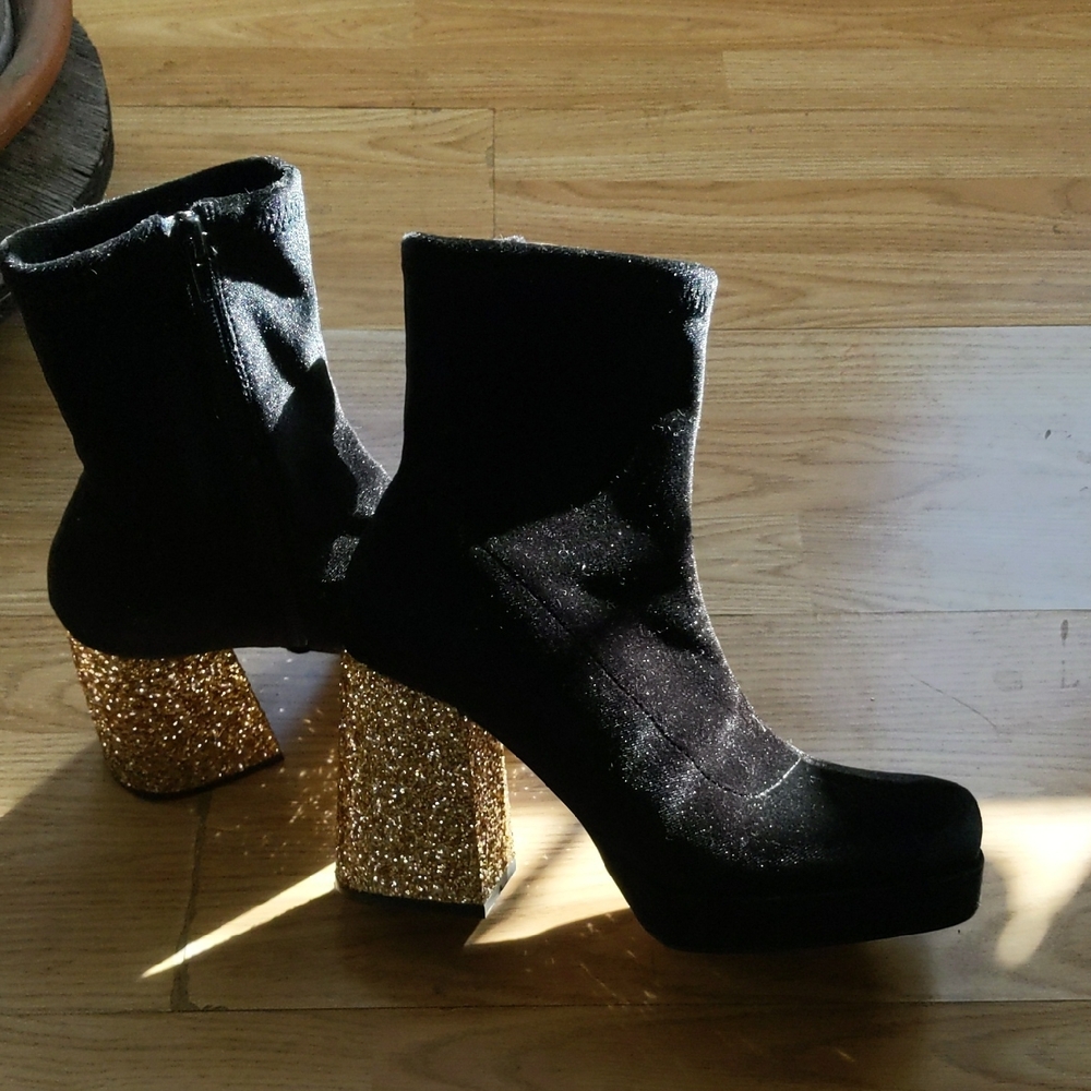 Betsy Johnson - Black Velvet Ankle Boots